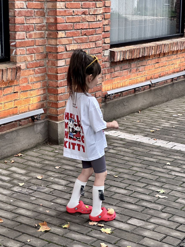Cartoon Print Short Sleeve Loose Versatile Children's T-shirt