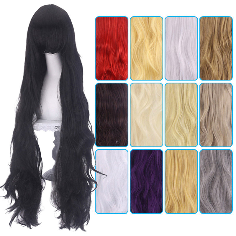 Anime Female Curly Hair Medium Fluffy Wig Long Curls