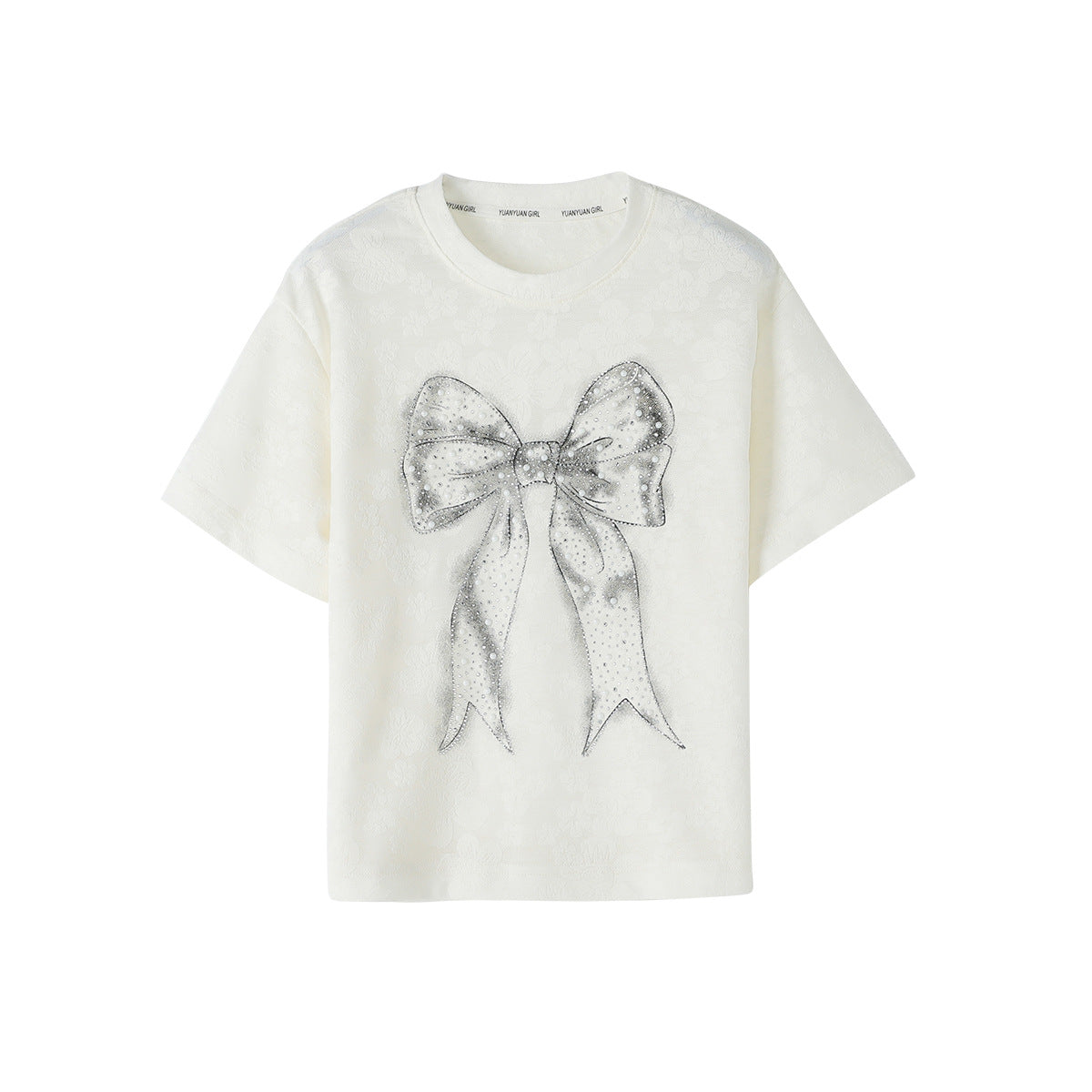 Children's Summer Medium Large Bow Short-sleeved Shirt Children's T-shirt