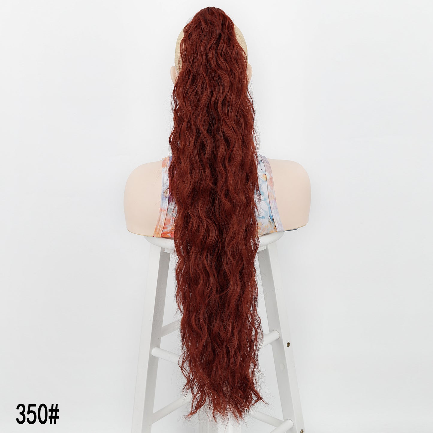 Women's Water Ripple Fluffy Long Curly Hair Chemical Fiber Silk Height Wig Ponytail