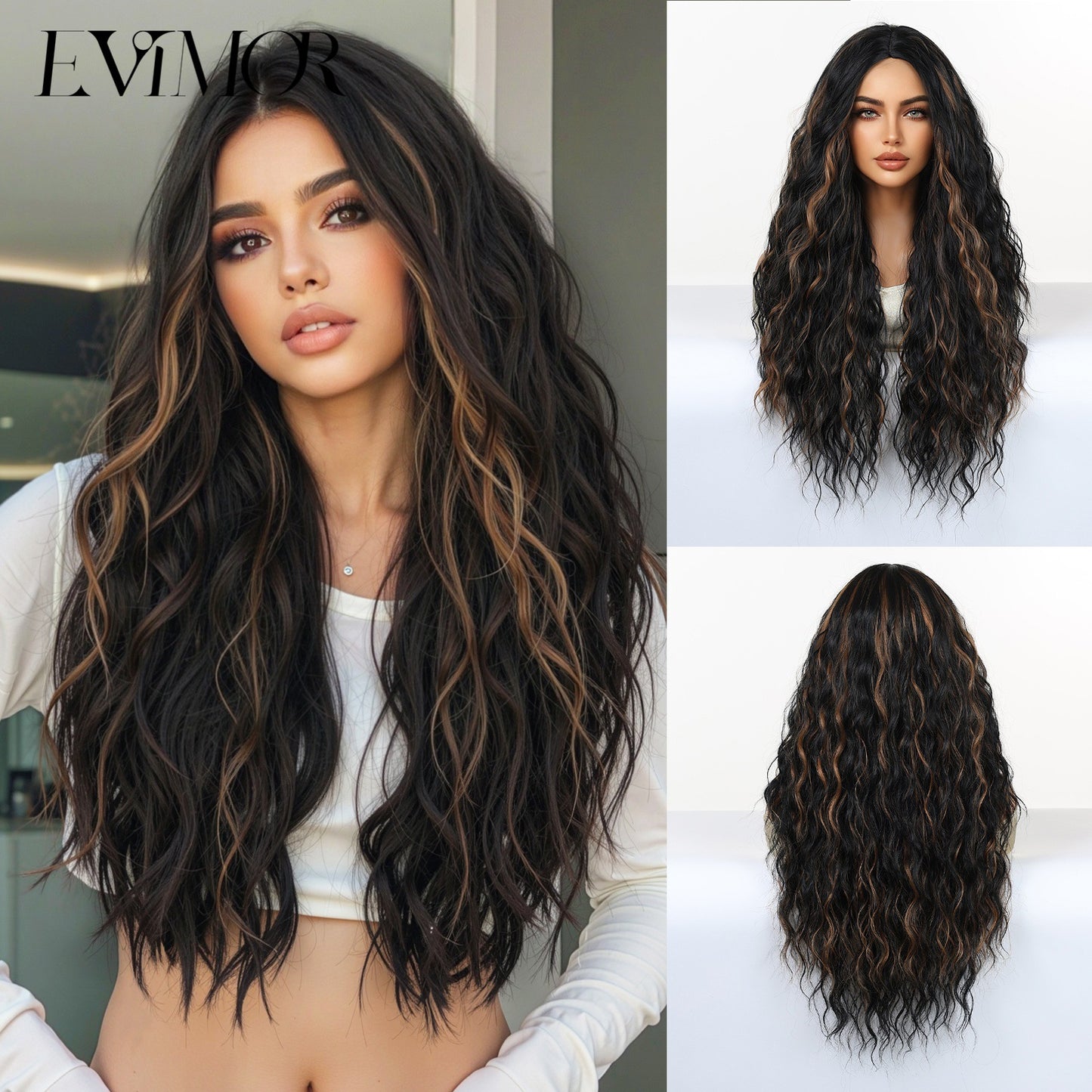 Women's American Curly Inch Fluffy Hair Simulation Natural Wig Long Curls