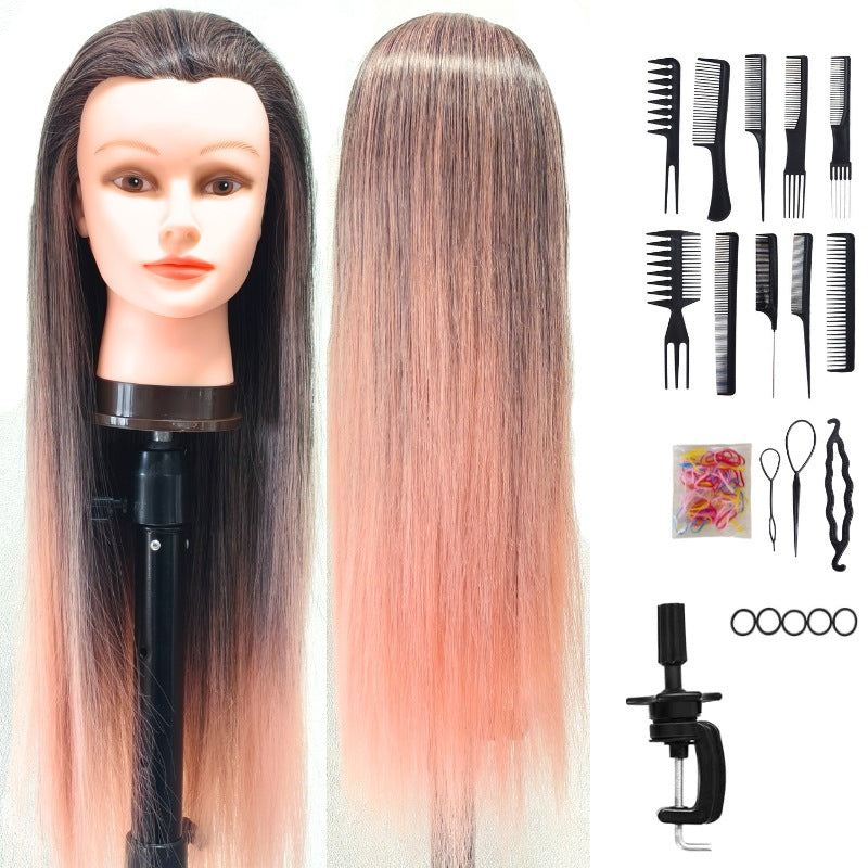 Model Head Practice Hairdressing Hair Cutting Teaching Mock Other Wig