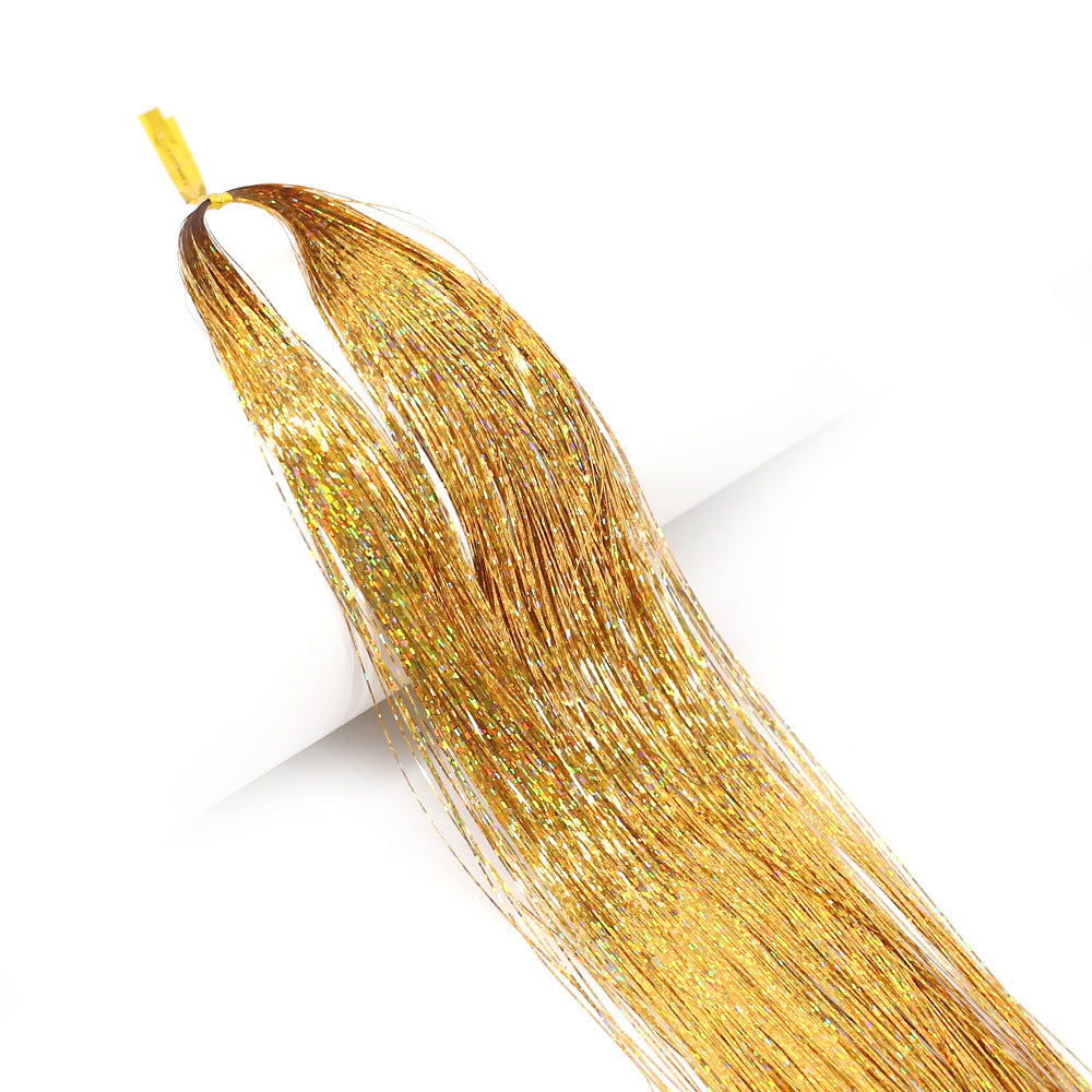 Laser Female Hair Extension Golden Silk Stage Performance Other Wig
