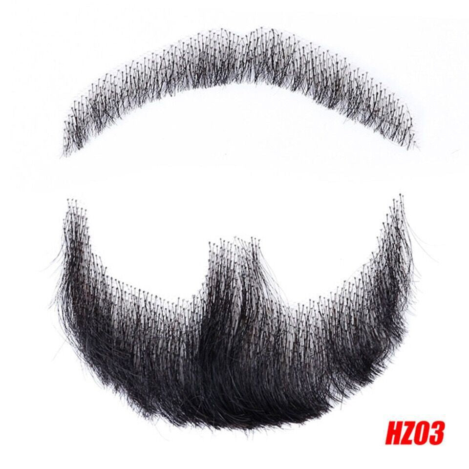 Men's Tin Beard Handlebar Mustache Invisible Realistic Other Wig