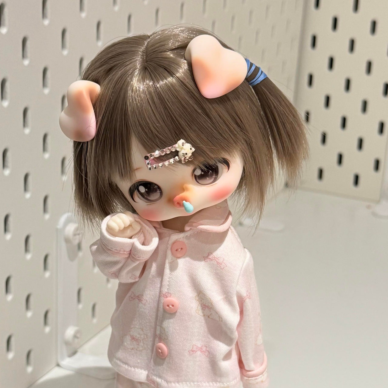 Points Bear Sister Combination Hair Embryo Straight Cos Wig