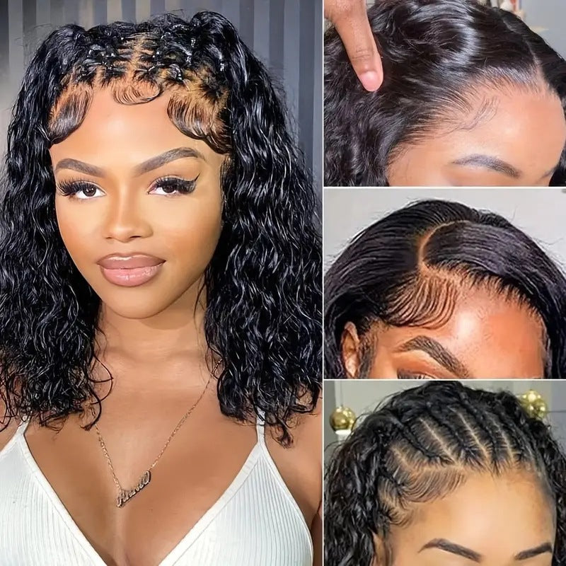 Women's Small Headgear Fiber Chemical Front Lace Wig Short Curly Hair