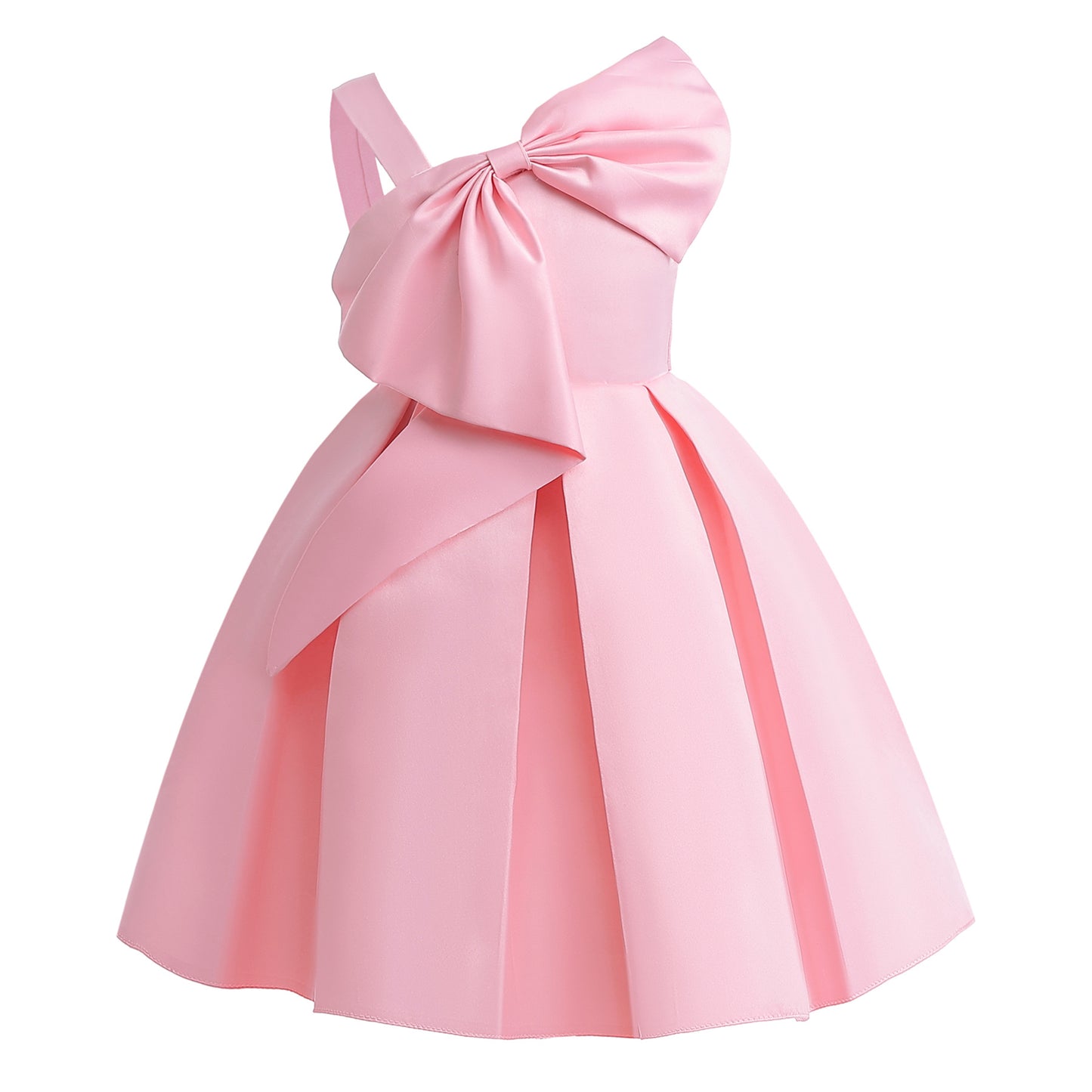 Children's Black Pink Solid Color Fashionable Princess Children's Dress