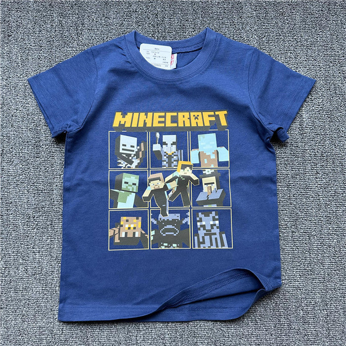 Children's Clothing Daily Order Summer My World Game Theme Series Solid Children's T-shirt