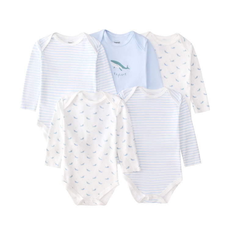 Children's Clothing Infant Rompers Long Sleeve Mixed Color Triangle Jumpsuit, Climbing Suit