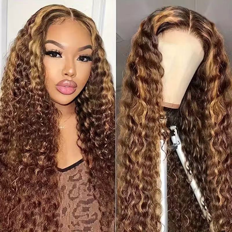 Women's Front Lace Mid-length Small Curly Hair Fluffy Natural Fashion Wig Long Curls