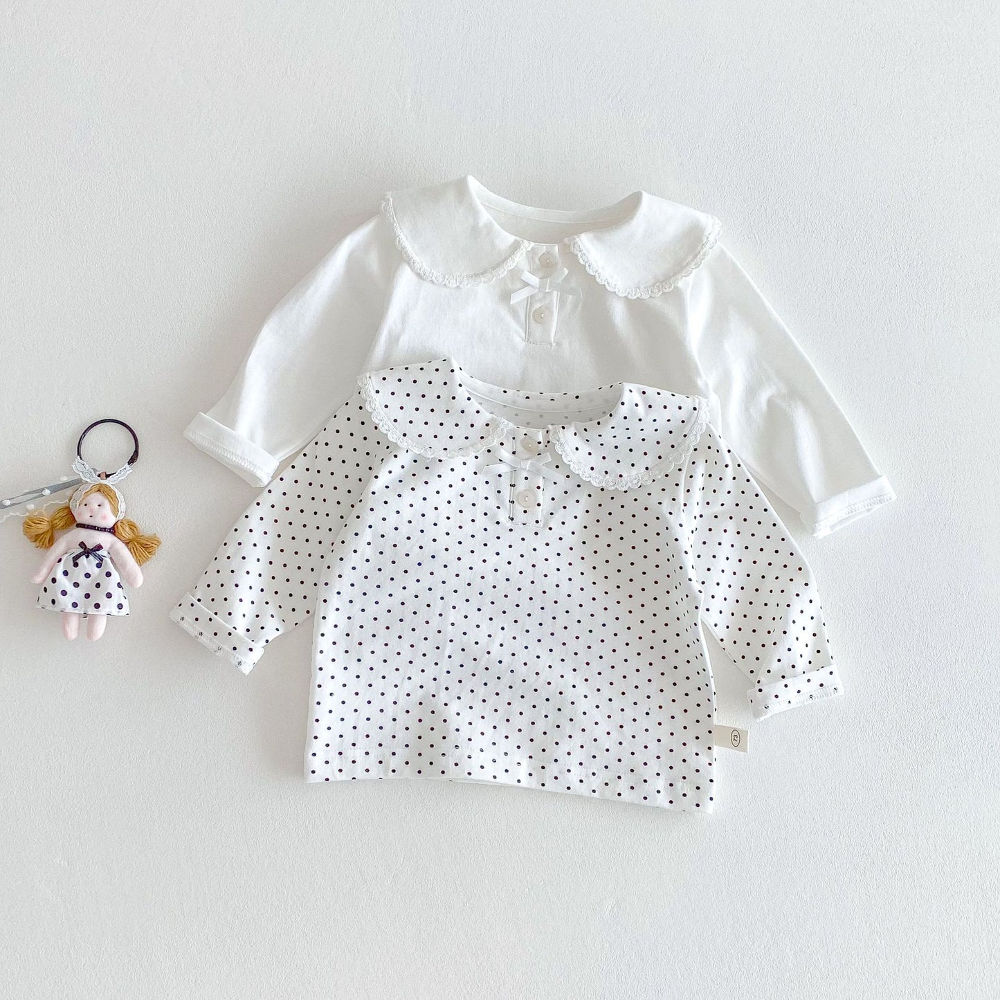 Children's Doll Shirt Small Left Right Spring Western Style Children's T-shirt