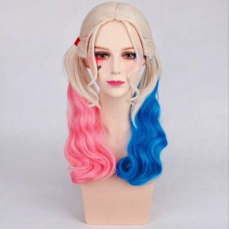Movie Suicide Squad Ugly Harley Quinn Double Cos Wig