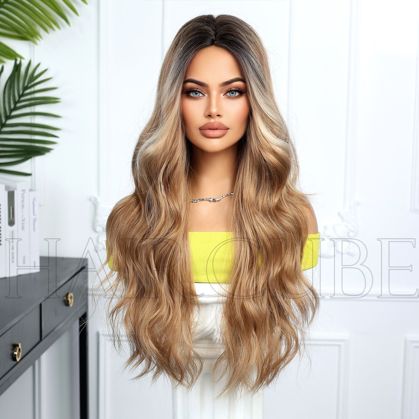 Women's Curly Hair Mechanism Chemical Fiber Head Cover Wig Long Curls
