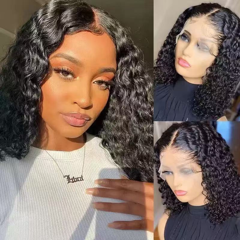 Front Lace Sheath African Black Small Wig Short Curly Hair