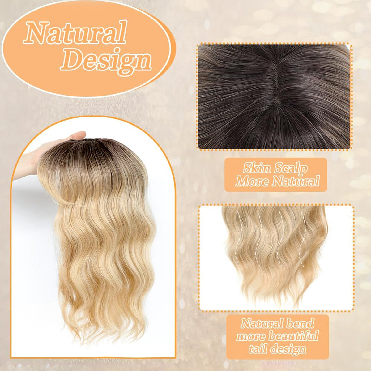 Female Head Hairpiece Air Set Artificial Hair Cover Wig Bangs