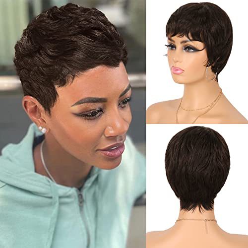 Cool Full Mechanism Human Elf Short Real Hair Wig