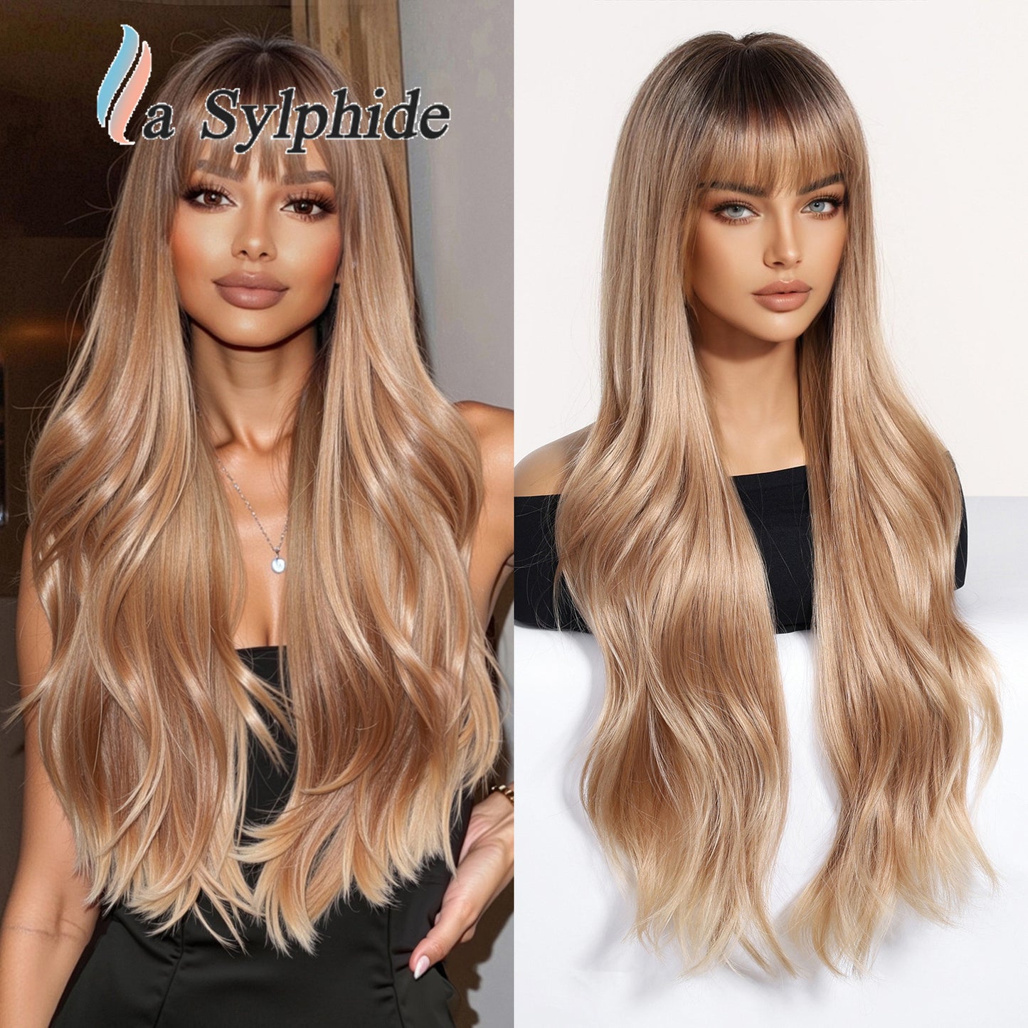Wave Refuse Class Flavor Natural Straight Bangs Head Cover Fashion Wig Long Curls
