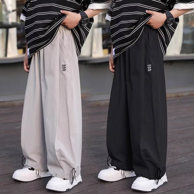 Children's Ice Silk Trousers Medium Big Casual Anti Mosquito Fat Fashion Children's Pants