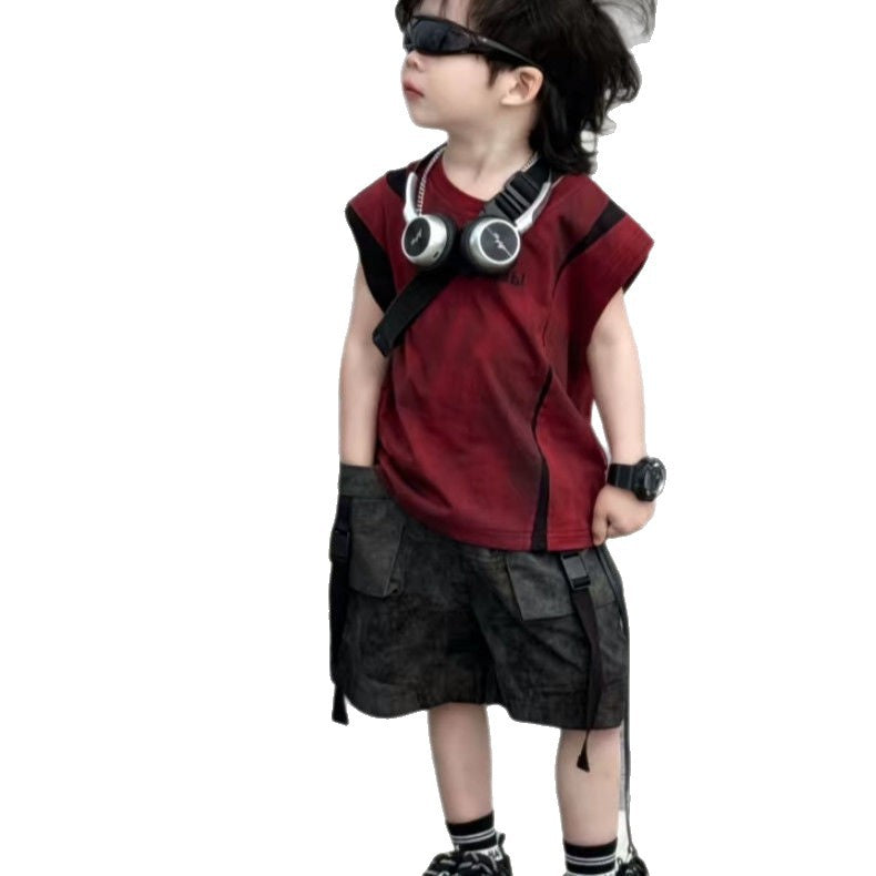 Children's Boy Summer Wear Vest Korean Style Handsome Children's Suit
