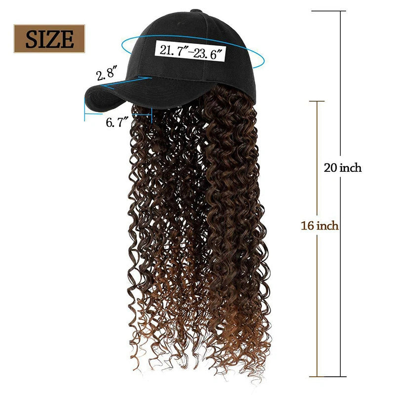 Integrated Instant Noodle Curls Black Peaked Cap African Screw Other Wig