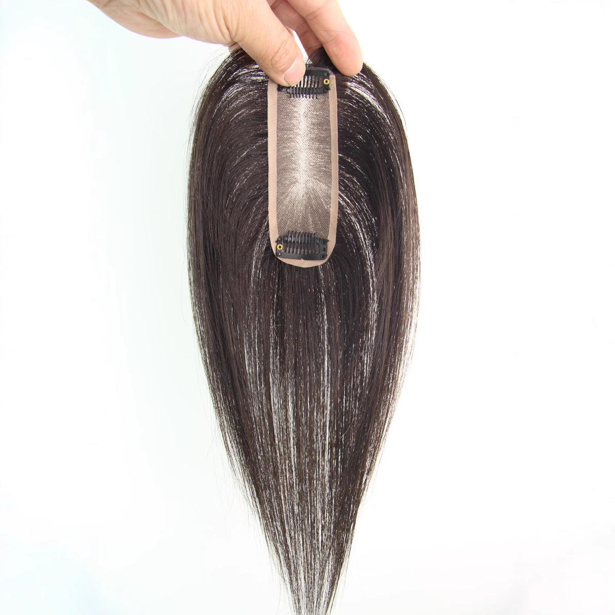 Full Hand-woven Hair Supplementing Piece Real Human Head Seam Breathable Wig Bangs
