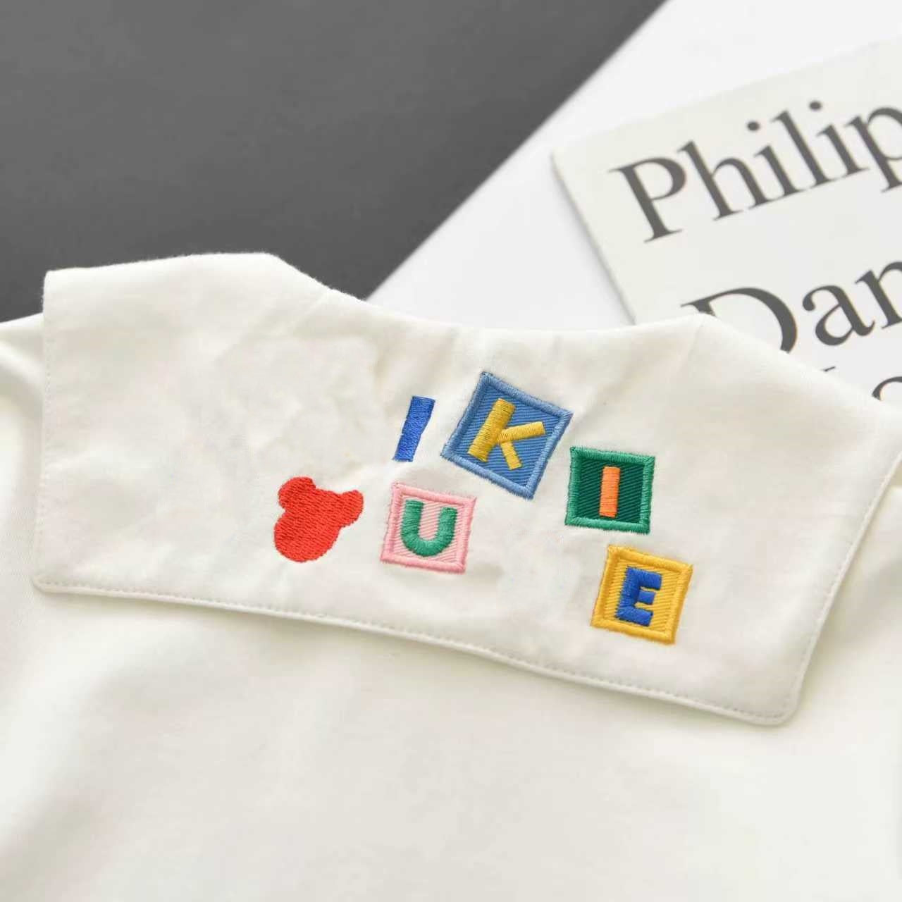 Children's Clothing Summer Bottoming Shirt Colorful Letters Navy Style Short-sleeved Children's T-shirt