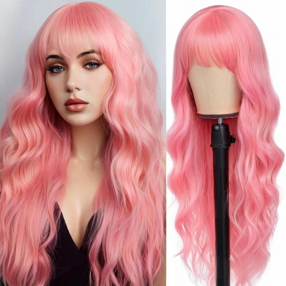 Bangs Big Wave Head Cover Rose Net Chemical Wig Long Curls