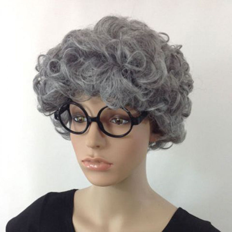 Stage Props Watch Show Old Lady Grandpa Elders Grandma Flower Other Wig