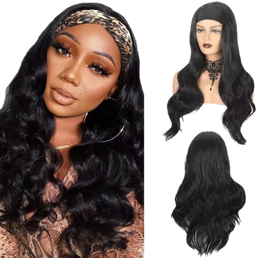 Women's Hair Ice Silk Bandage Big Wave Chemical Wig Long Curls