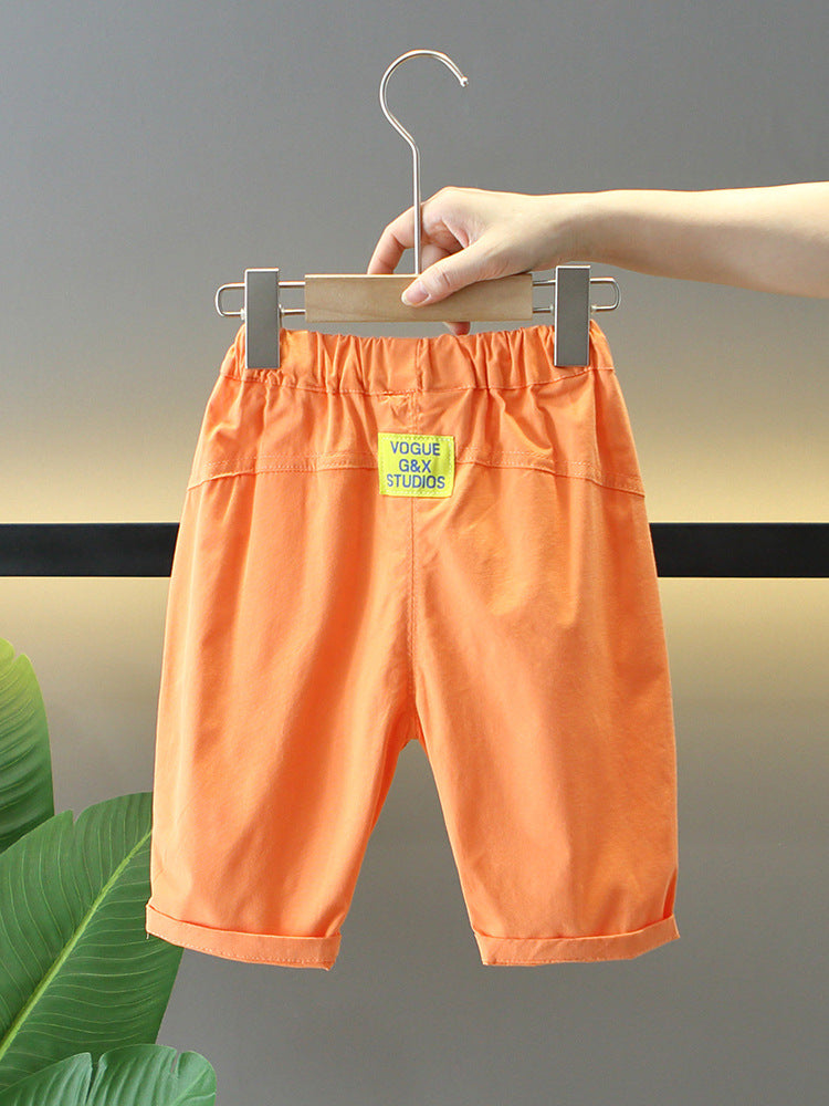 Children's Shorts Thin Summer Clothing Loose Cool Handsome Cropped Middle Children's Pants