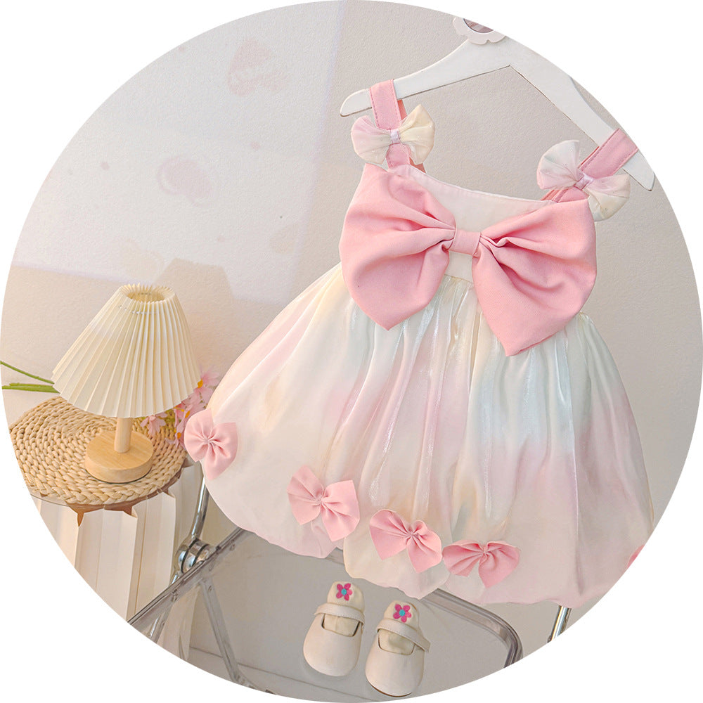 Children's Summer Western Style Straps Floral Skirt Children's Dress