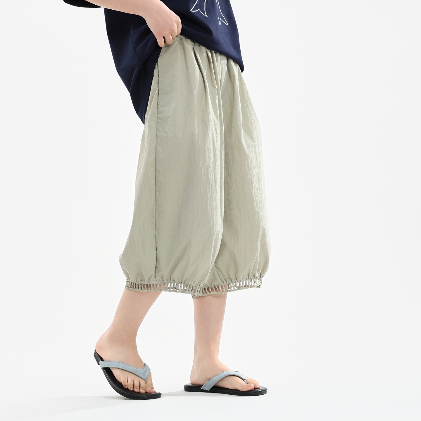 Children's Junior High School Cropped Summer Middle Big Large Size Loose Children's Pants