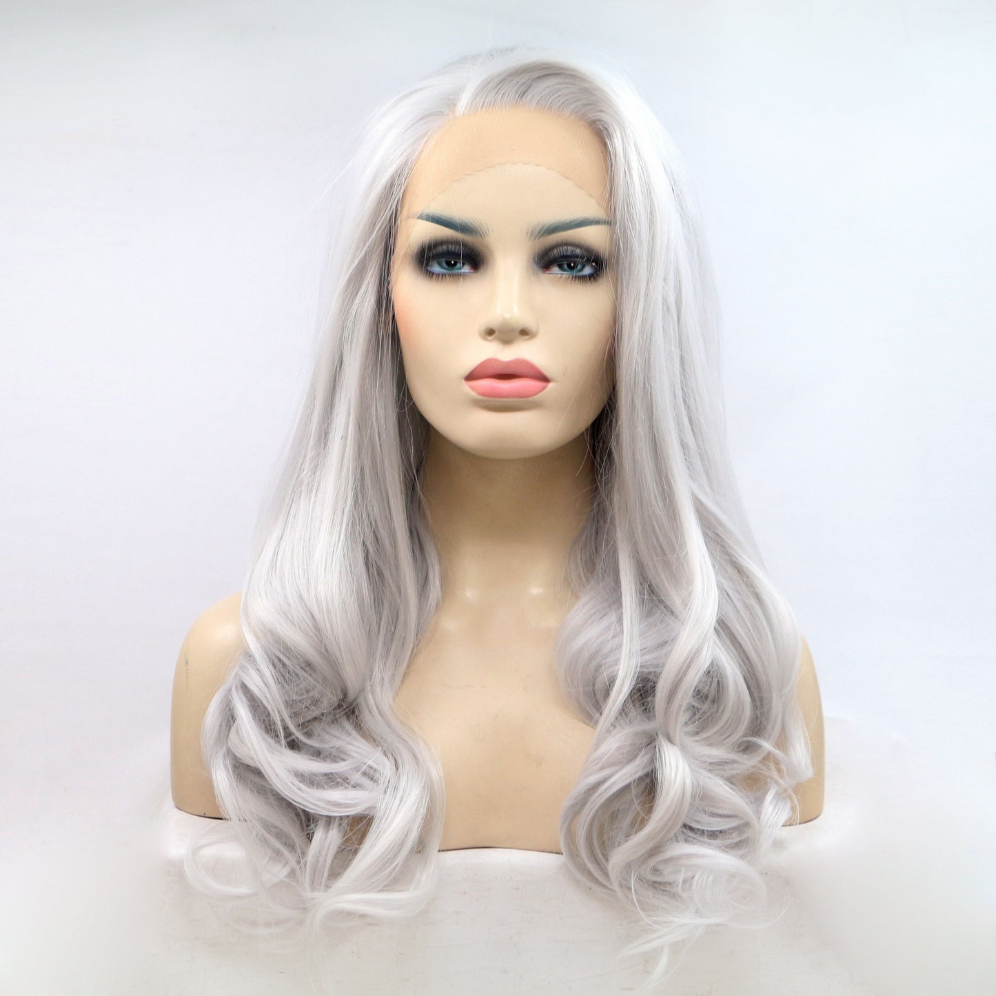 Forehead Lace Curly Hair Chemical Fiber Female Full Top Simulation Wig Long Curls