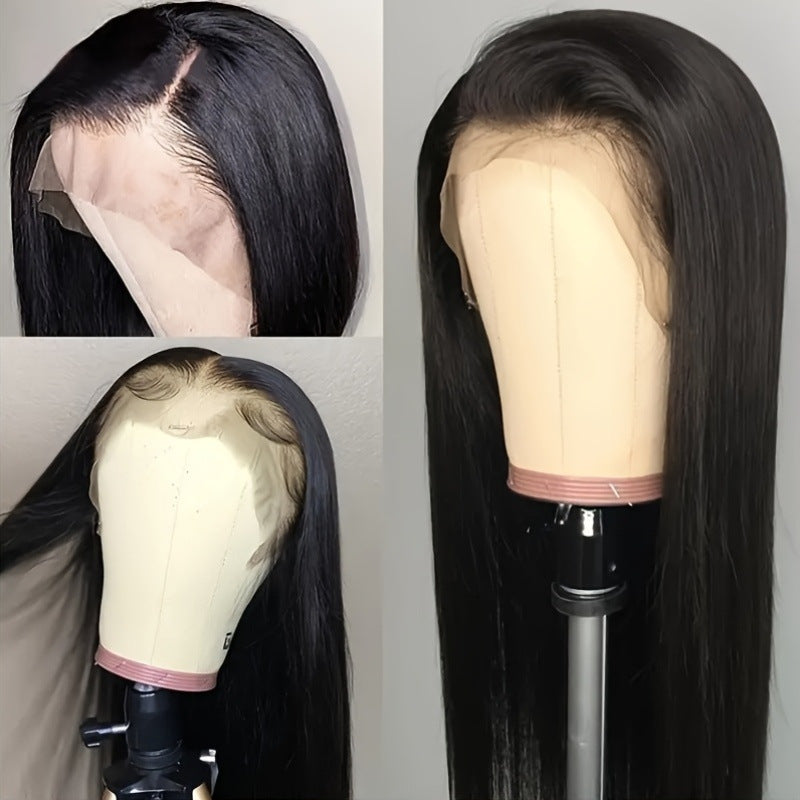 African Front Lace Medium Hair Artificial Long Straight Wig