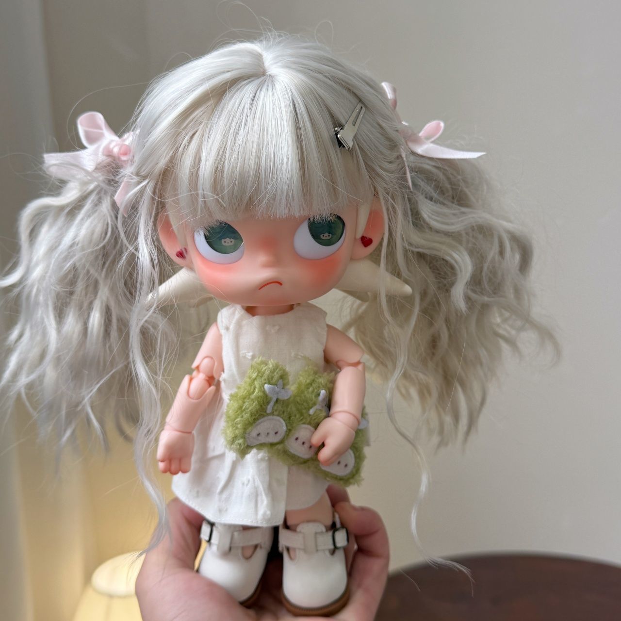 Zi Curly Hair Thickened Super Soft Silk Bangs Milky Other Wig