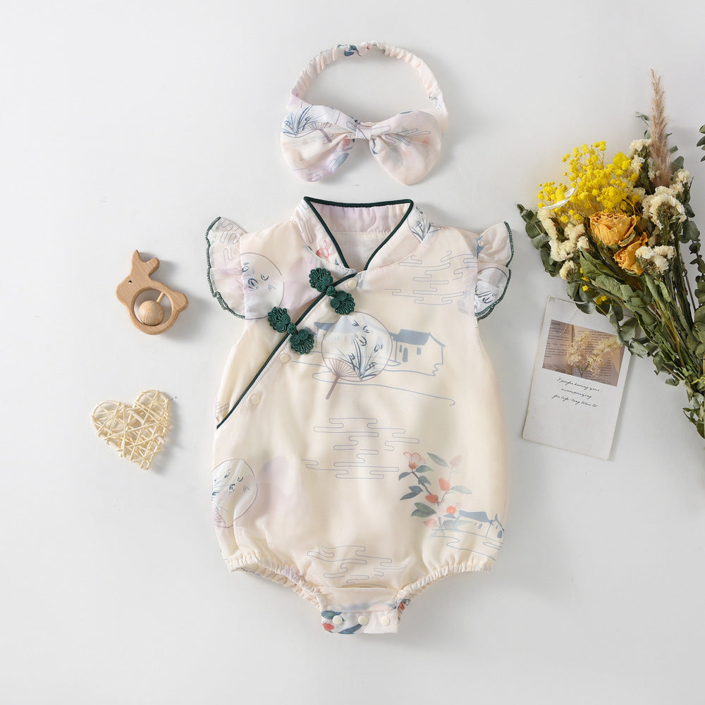 Cheongsam Summer Thin Chinese Style Jumpsuit Jumpsuit, Climbing Suit