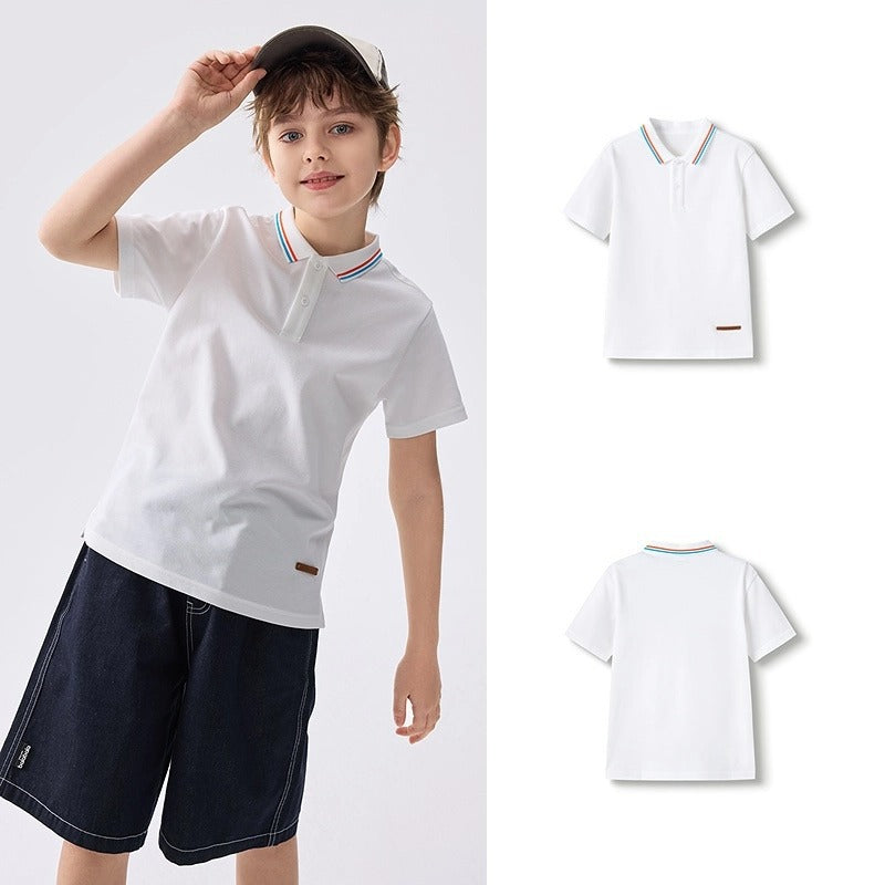 Children's Shirt For Boys Teens Babies Summer Clothes Wear Versatile White Children's T-shirt