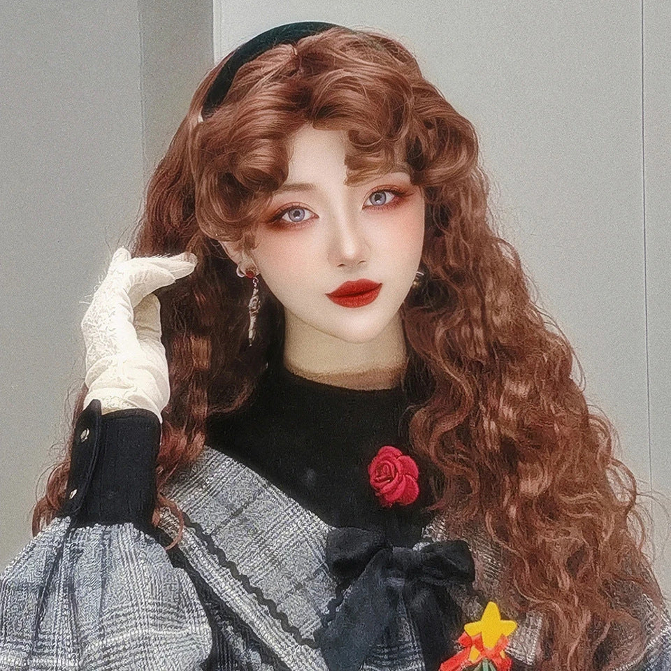 Female Gypsy Rose White Fluffy Small Vintage Curly Style Wig Long Curls