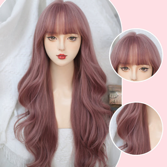 Women's Gentle Curly Natural Simulation Human Air Bangs Full Other Wig