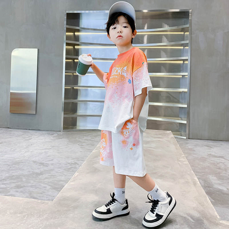 Children's Clothing Boys Summer Sports Thin Medium Big Cool Children's Suit