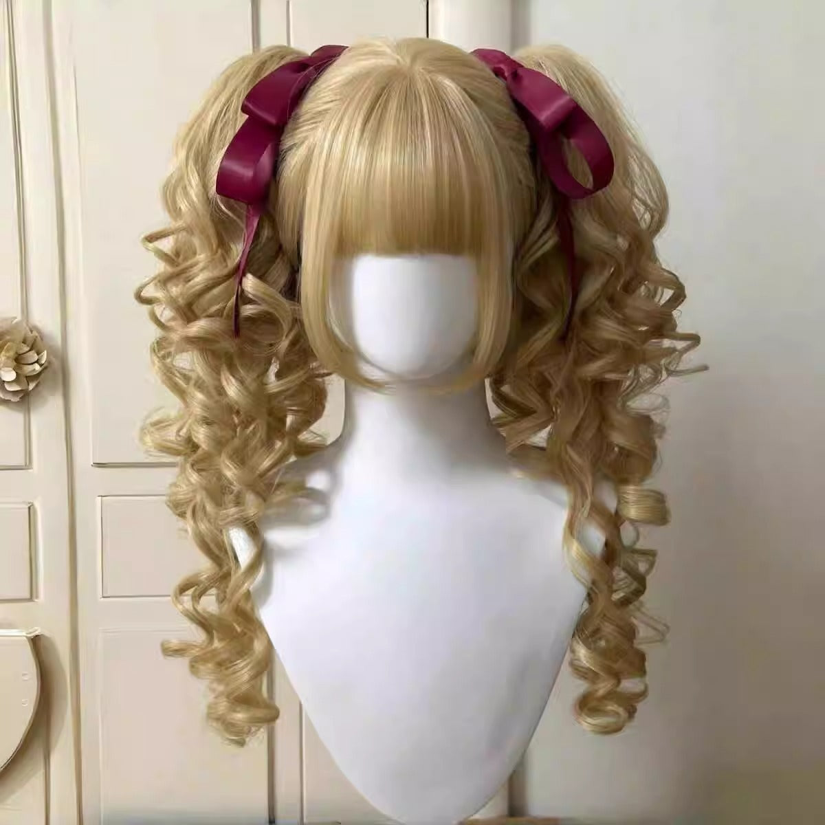 Collection Ancient Breakfast Double Ponytail Jaws Clamp Daily Retro Wig Long Curls