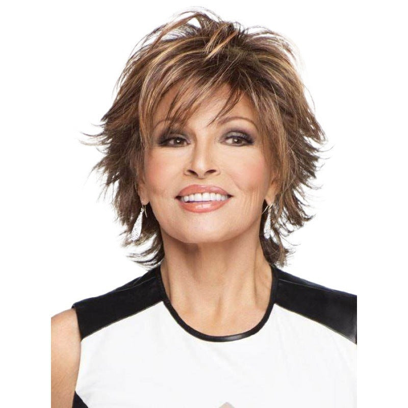 Beautiful Realistic Fluffy Chemical Fiber Hood Wig Short Curly Hair