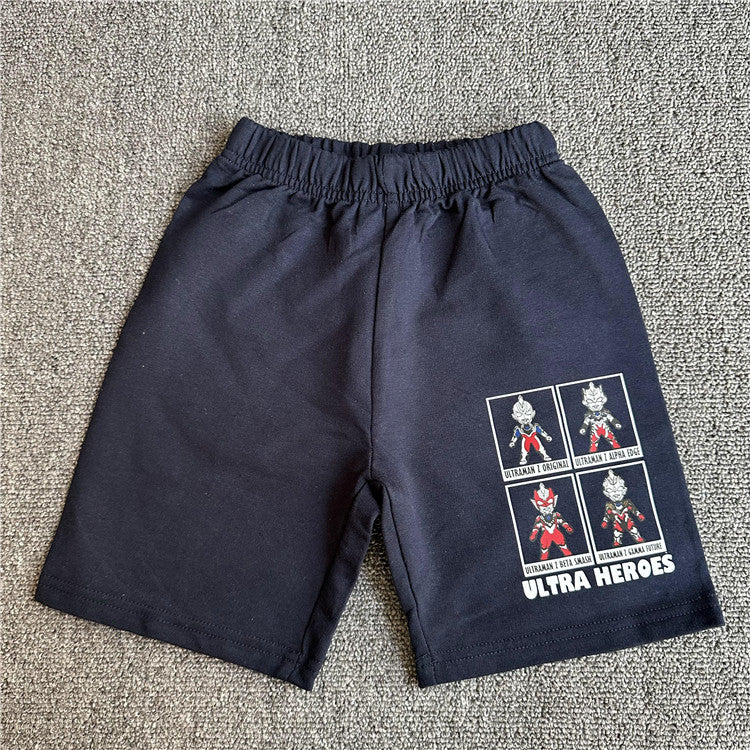 Children's Summer Cartoon Series Clothing Stretch Looped Pile Children's Pants