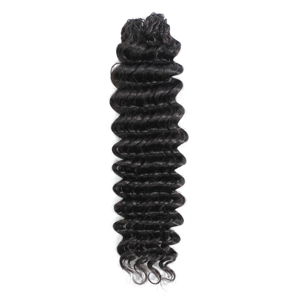 Comfortable Human Crochet Knitting Feather Extension Real Hair Wig