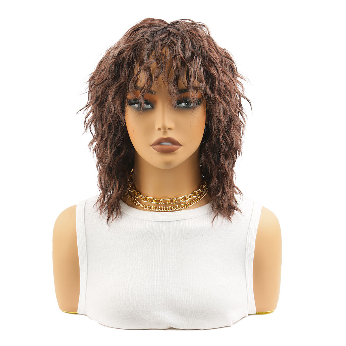 Women's & Men's Black Small Roll African Wig Short Curly Hair