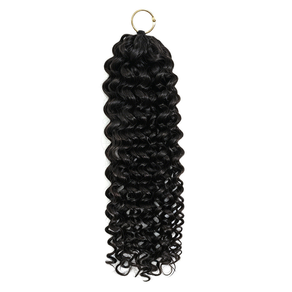 Glamorous Human Crochet Knitting Feather Extension Real Hair Wig