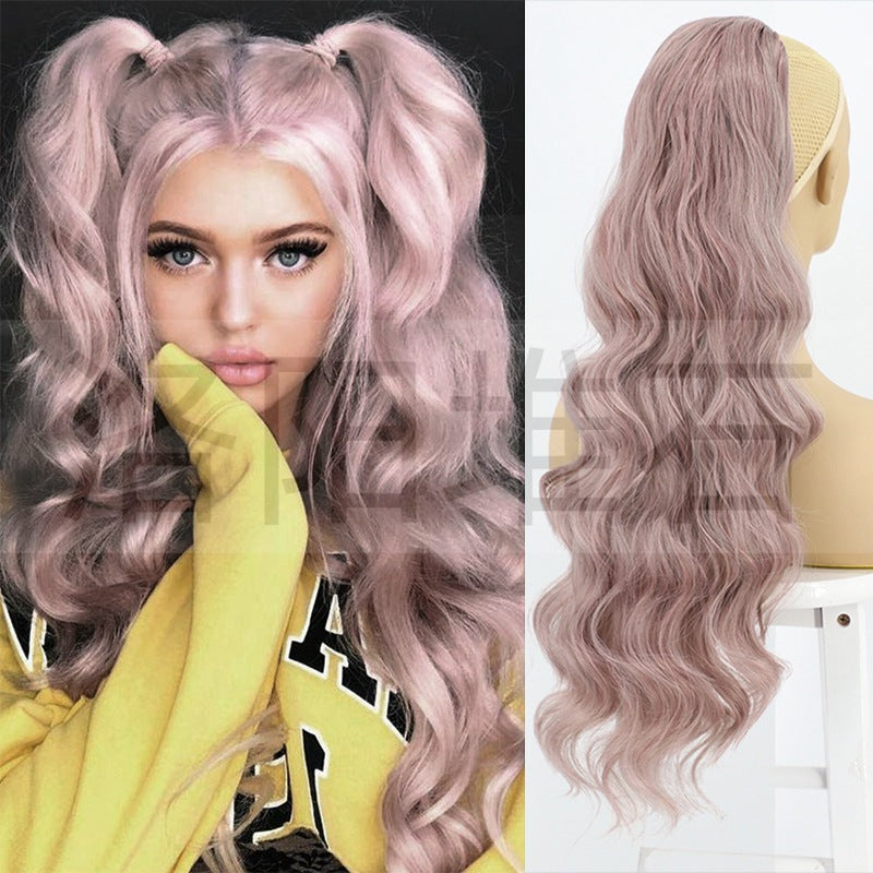Women's Fiber Drawstring Hair Extension Big Wave Chemical Wig Ponytail