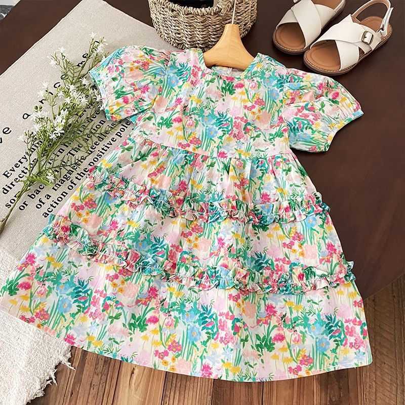 Children's Short Sleeve Printed Vacation Style Boys Summer Cotton Children's Shirt