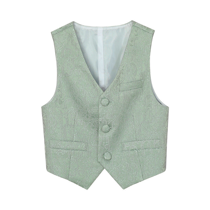 Children's Jacquard Flower One Year Old Celebration Dress Host Costume For Children's Suit