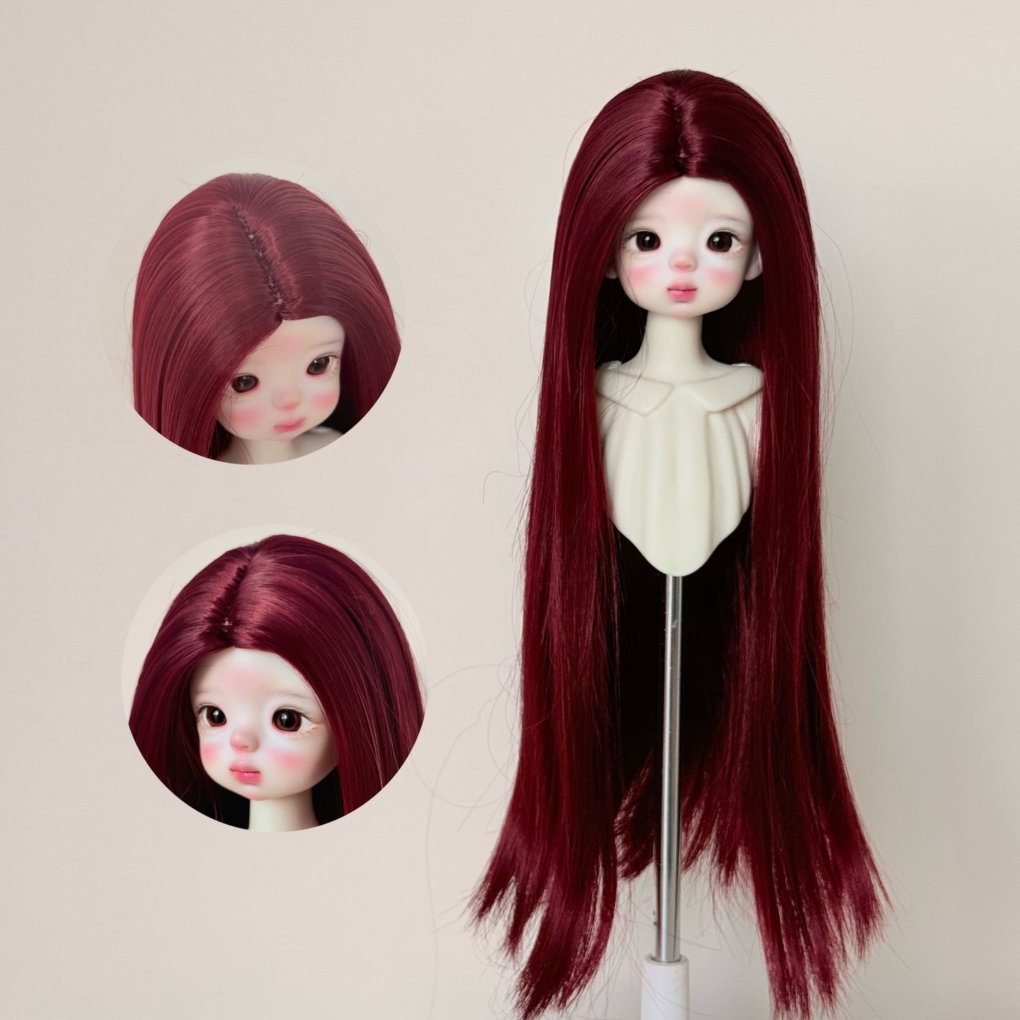 Doll Hair Accessories Blythe Soft Silk Medium Long Straight Dress Cos Wig
